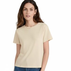 RE/DONE The Classic Tee Small Butter Yellow Short Sleeve Cotton T Shirt NWT